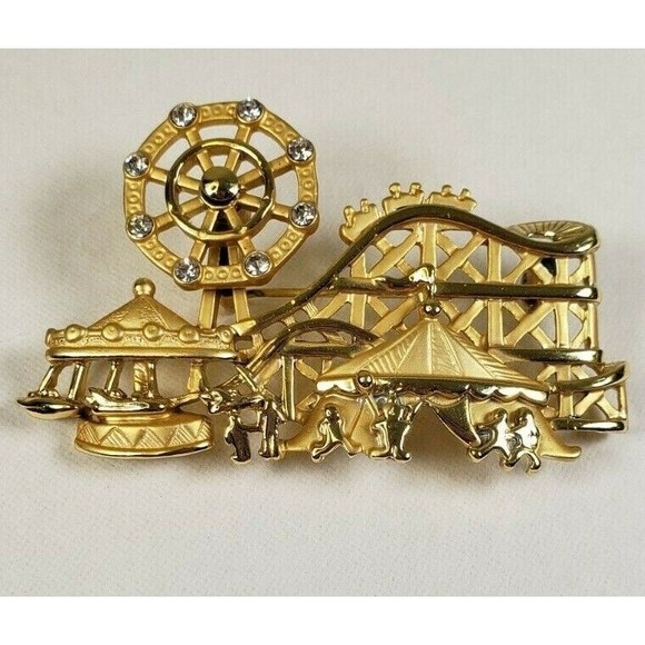 Vintage Danecraft Carnival County Fair Clear Crystal Brooch Pin - Picture 2 of 8